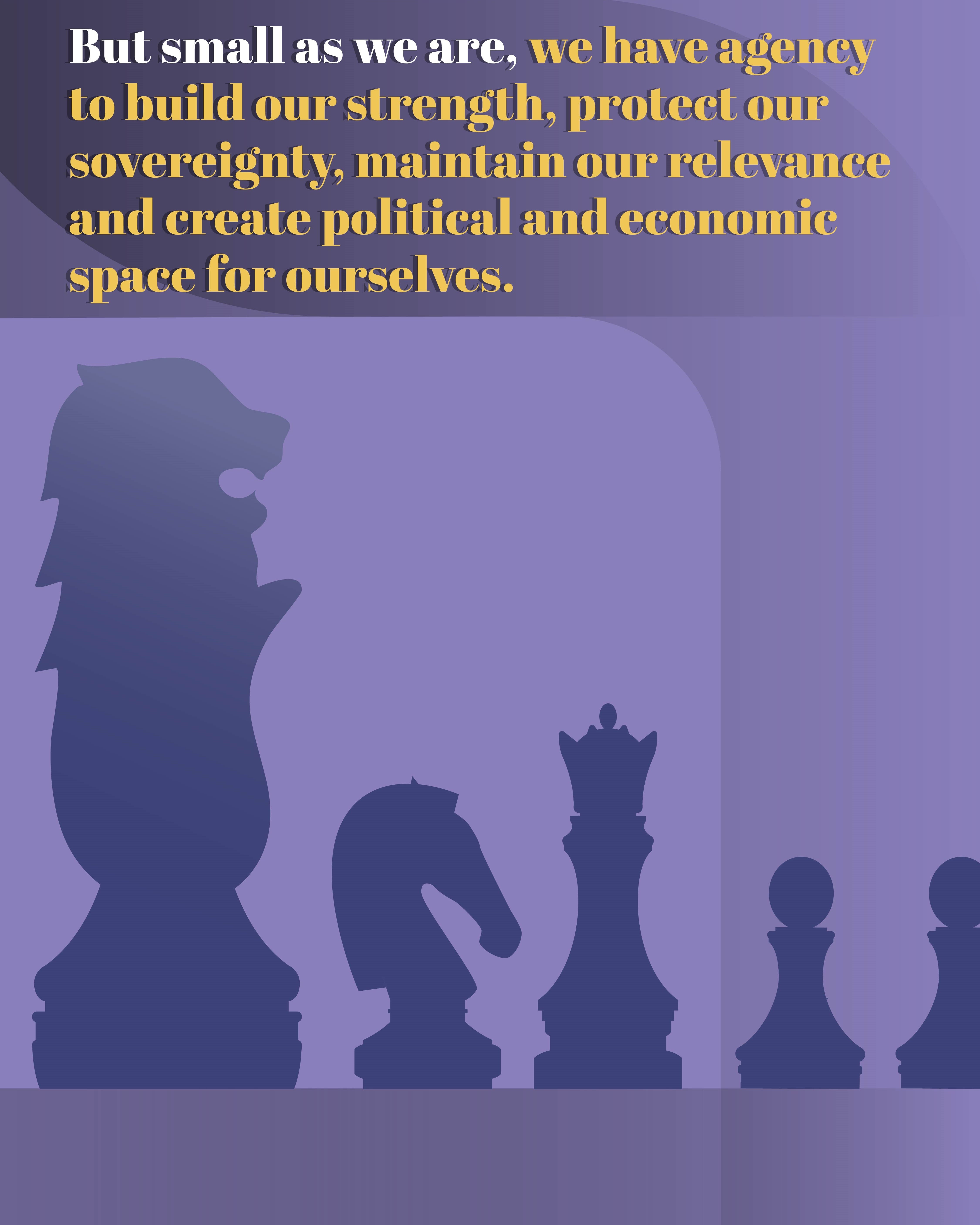 Chess pieces silhouetted against a purple background with motivational text.